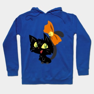 Halloween Black Cat with a Ribbon Hoodie